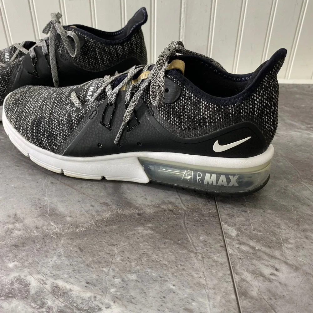 Nike Air Max Sequent 3 'Black' 908993-011 Women Shoes Sz 11 Black Knit Athletic